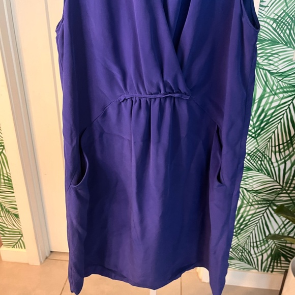Aritzia Wilfred Royal Blue Sleeveless 100% Silk Sabine Dress Large - Picture 5 of 9